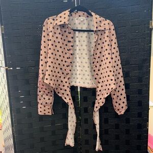 Inamorata Blush Top With Black Dots